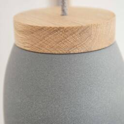 No. 11 L - Ceramic Wall Lamp Grey Height Adjustable Textile Cable Oak Wood E27 Bedside Table Frida - thumbnail 3