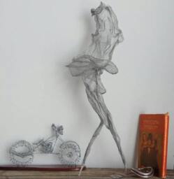 Valentine's Gift For Her Sunrise Girl Wire Metal Mesh Sculpture Metal Wall Hanging Modern Art Shelf Decor - thumbnail 3