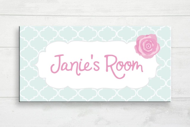 Rose Door Sign, Flower Kid's Girl's Plaque, Theme Nursery, Nursery Decor, Personalized Plaque - image 1