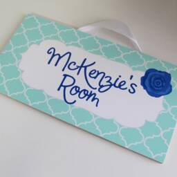 Rose Door Sign, Flower Kid's Girl's Plaque, Theme Nursery, Nursery Decor, Personalized Plaque - thumbnail 3