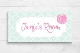 Rose Door Sign, Flower Kid's Girl's Plaque, Theme Nursery, Nursery Decor, Personalized Plaque - thumbnail 1