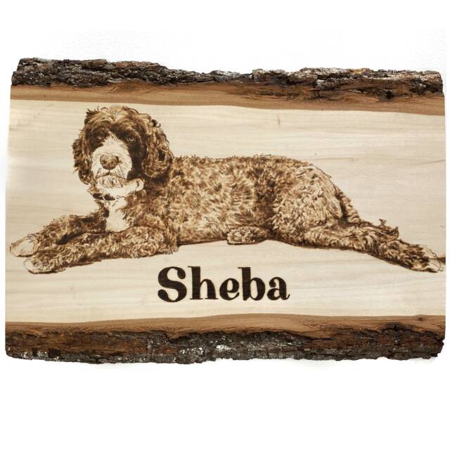 Dog Portrait Pet Woodburned Remembrance Gift Personalized Dog Rustic - image 1