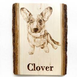 Dog Portrait Pet Woodburned Remembrance Gift Personalized Dog Rustic - thumbnail 2