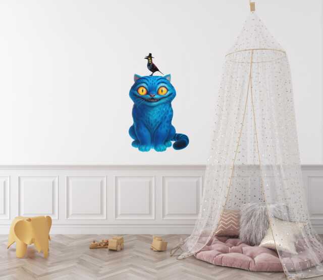 Kpop Cat & Bird - 485mm - Wall Sticker Set - image 1