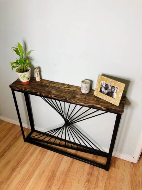 Hallway Table-Reclaimed Wood-Farmhouse-Console Table-Hallway-Entryway Table-Bespoke Table-Natural Wood Table-5Th Wedding Anniversary - image 1