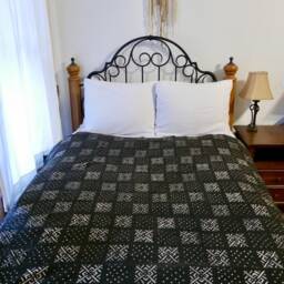 Extra Large Black Mudcloth Throw Blanket Handwoven African Textile - thumbnail 3