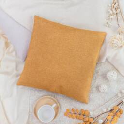 Gold Ocher Linen Blend Decorative Throw Pillow Cover, Gold Sparkle Cushion Covers, Modern Boho Pillows, Farmhouse Pillowcase, Accent Pillows - thumbnail 2