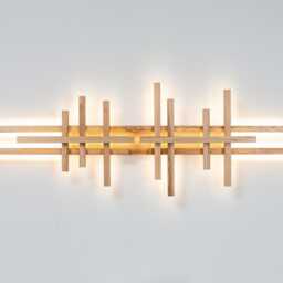 Wooden Sconce-Equilibrium Long-Wall Light -Led-Loft Wooden Light-Loft-Designer Lighting-Modern Lighting-Wooden-Modern-Wooden Art-Modern Deco - thumbnail 4