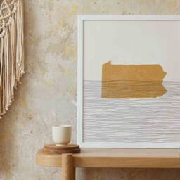 Boho Pennsylvania Wall Art - Mid Century Art, Minimalist Print, Gift Idea Decor - thumbnail 2
