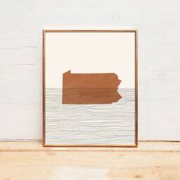 Boho Pennsylvania Wall Art - Mid Century Art, Minimalist Print, Gift Idea Decor - thumbnail 3