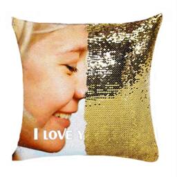 Custom Sequin Magic Pillow Case For Mother, Personalized Photo Cushion Cover, Mother Birthday Gift - thumbnail 2