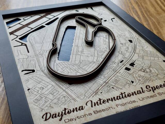 Daytona Road Wall Art Laser Engraved Wood, Imsa Gift - image 1