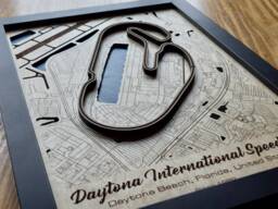 Daytona Road Wall Art Laser Engraved Wood, Imsa Gift - thumbnail 1