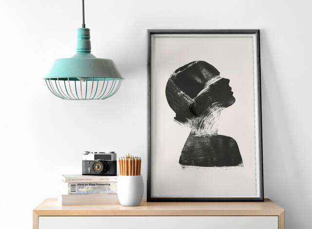 Female Silhouette Print, Elegant, Brush Strokes, Paint, Abstract Poster, Contemporary Art, Modern Art Print - Wall Decoration - image 1