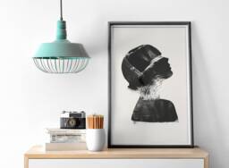 Female Silhouette Print, Elegant, Brush Strokes, Paint, Abstract Poster, Contemporary Art, Modern Art Print - Wall Decoration - thumbnail 1