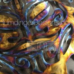 Metal Wall Art Sun Face in Stainless Steel - thumbnail 4
