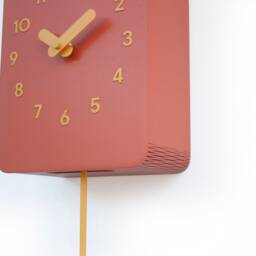 Autumn Glow Cuckoo Clock - Scandinavian Wall Decor in Amber Tones - thumbnail 3