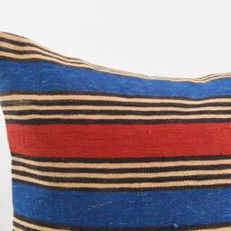 Vintage Turkish Kilim Pillow Cover Handwoven Wool Throw - 16x16 - thumbnail 3