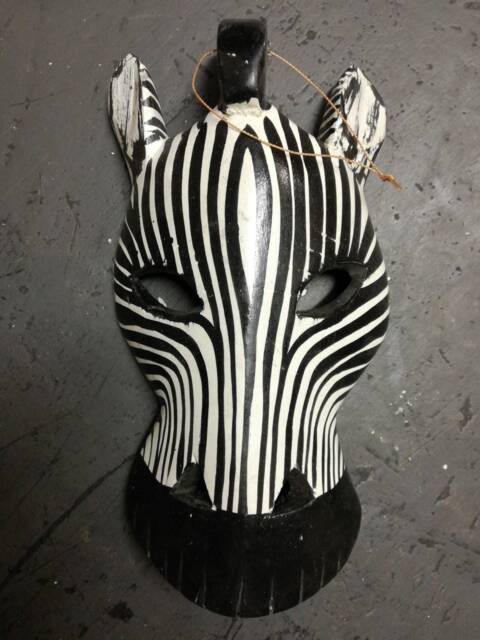 African Zebra Wooden Mask - image 1
