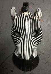African Zebra Wooden Mask - thumbnail 2