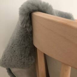 Grey Sheepskin Super Soft Short Haired Grey British Rug, Throw, Chair Cover, Nordic Interior, Gown Decor - thumbnail 3
