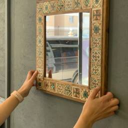 Mosaic Wall Art, Water Based Paint, Decoration, Mirror For Wall, With Mirror, On Wood, Christmas Gift - thumbnail 2