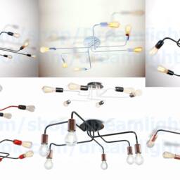 6-Arms Ceiling Octopus Chandelier Spider Pendant Light Entryway Chandelier Industrial Kitchen Lighting - thumbnail 3