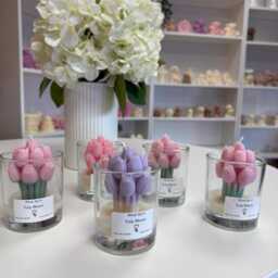 Tulip Bloom Candle Jar/Scented Soy Wax Perfect Gift - thumbnail 2