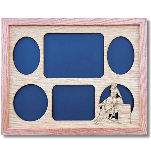 Barrel Racing Picture Frame 11x14 - Rodeo Mom Gift, Equestrian Western Decor, Racer Collage Hold Your Horses & Photos - image 1