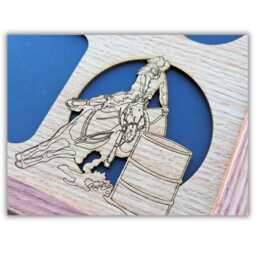 Barrel Racing Picture Frame 11x14 - Rodeo Mom Gift, Equestrian Western Decor, Racer Collage Hold Your Horses & Photos - thumbnail 3