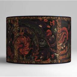 Vintage Floral Lampshade, Retro Table Lamp Shade, Handmade Paper - thumbnail 1