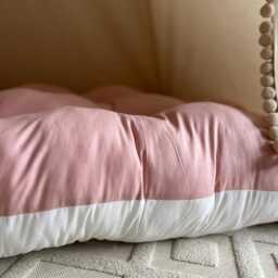 Tufted Floor Cushion, French Pillow, Kids Reading Nook, Toddler Play Mat, Cotton Bench Cushion - thumbnail 3