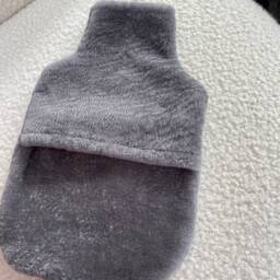 Grey Sheepskin Hot Water Bottle Cover, Silky Velvet Lining - thumbnail 2