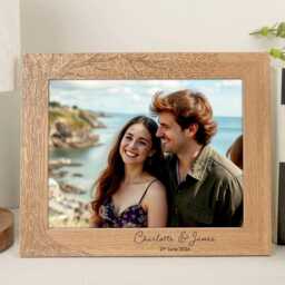 Personalised Wooden Photo Frame - Engraved Tree Design Custom Couples Gift Wedding Anniversary Home D??cor Va201 - thumbnail 2