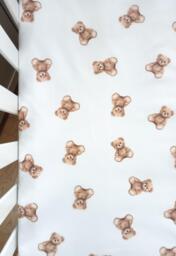 Teddy Bear Crib Sheet Pure Cotton Poplin Fitted Mini Crib Baby Sheets - thumbnail 1