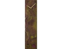 Purple & Gold Clock Abstract Glass Wall Clock, Dark Mauve Home Decor Modern Bedroom Decor, Unique Housewarming Gift For New