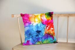 Abstract Cushion Cover Rainbow Home Decor Yellow Bold Colours - thumbnail 1