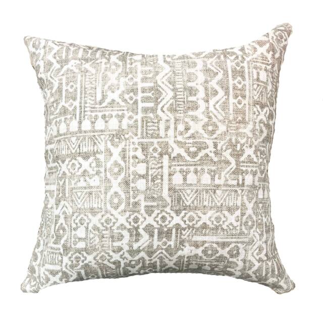 Neutral Ikat Pillow Cover, Logan, Cream & Tan Cotton - image 1