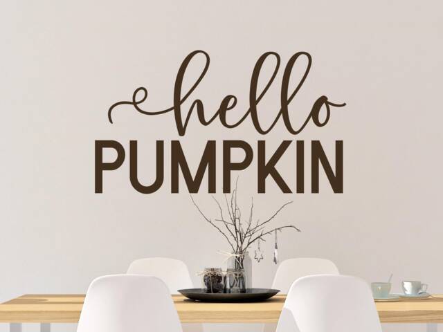 Hello Pumpkin Decal - Pumpkin Wall Fall Door Vinyl - image 1