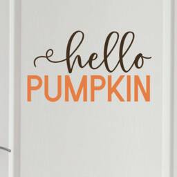 Hello Pumpkin Decal - Pumpkin Wall Fall Door Vinyl - thumbnail 2