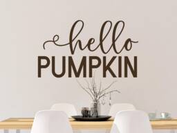Hello Pumpkin Decal - Pumpkin Wall Fall Door Vinyl - thumbnail 1
