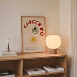 Cafecito Print, Coffee Trendy Cafe Retro Kitchen Poster, Colourful Art Hand Drawn Unframed - thumbnail 2