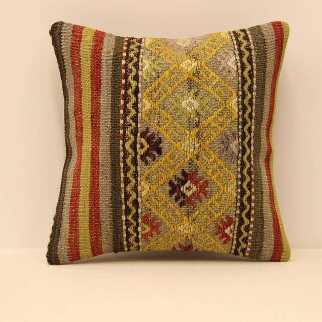 12x12 - 30x30 cm Kilim Pillow Cover, Home Cushion Decorative Throw Pillows, Rustic Couch Designer Boho Case Livingroom, 4Of-17 - image 1