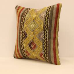 12x12 - 30x30 cm Kilim Pillow Cover, Home Cushion Decorative Throw Pillows, Rustic Couch Designer Boho Case Livingroom, 4Of-17 - thumbnail 3