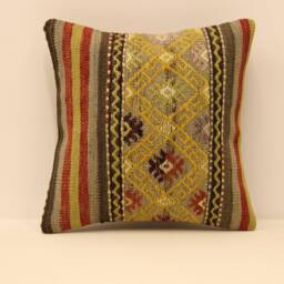 12x12 - 30x30 cm Kilim Pillow Cover, Home Cushion Decorative Throw Pillows, Rustic Couch Designer Boho Case Livingroom, 4Of-17 - thumbnail 1