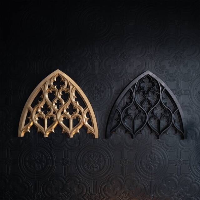 Osiris Gothic Arch Wall Hanging By The Blackened Teeth - Decor Cathedral Window Dark Handmade Artisans - image 1