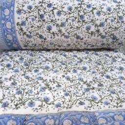Handmade Floral Kantha Quilt Hand Block Print Jaipuri Throw - thumbnail 2