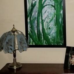 Framed Abstract Painting Print, Wall Art, Emerald Green Art D??cor, Jungle - thumbnail 3