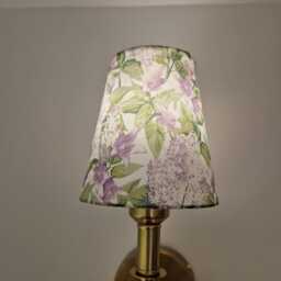 Beautiful Decoupaged Wisteria Lilac Floral Clip-On Lampshades. Candle Lamp Shade. Chandalier - thumbnail 1