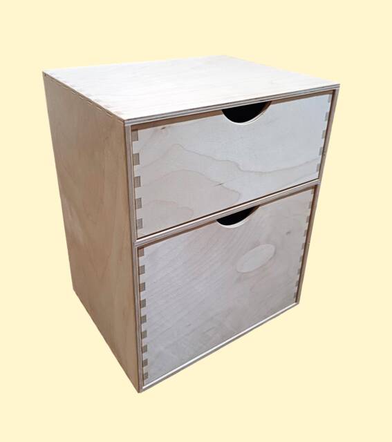 Unpainted Wooden Drawer Box For Decoupage - Type Big 2 Drawers - image 1